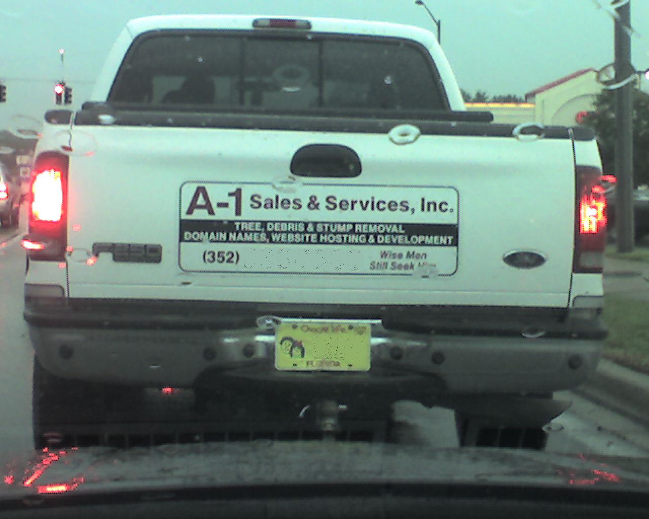 magnet sign on truck: 